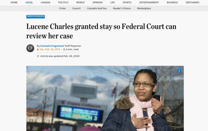 Jacqueline Swaisland – Lucene Charles granted stay so Federal Court can review her case