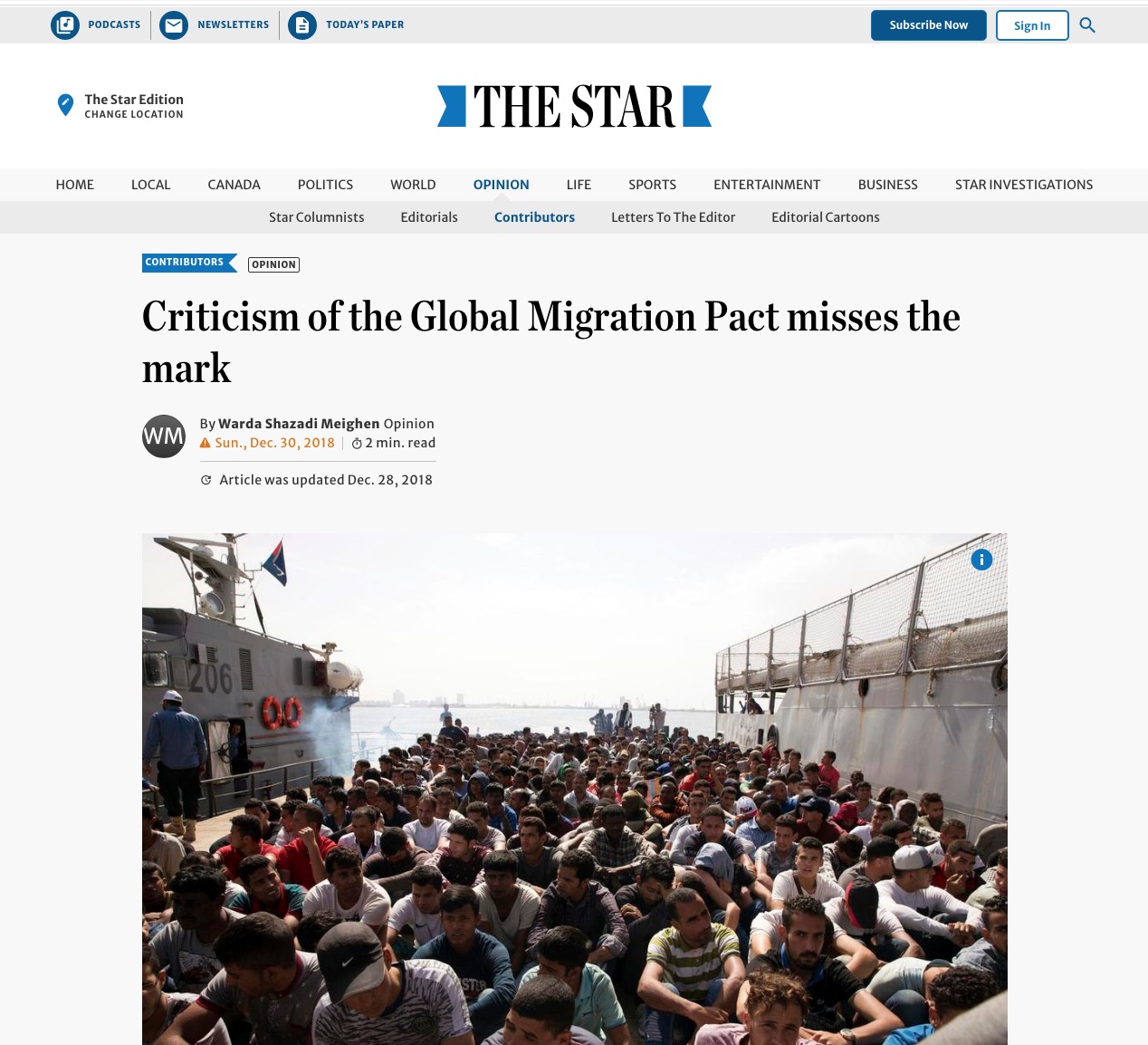 Warda Shazadi Meighen – Criticism of the Global Migration Pact misses the mark